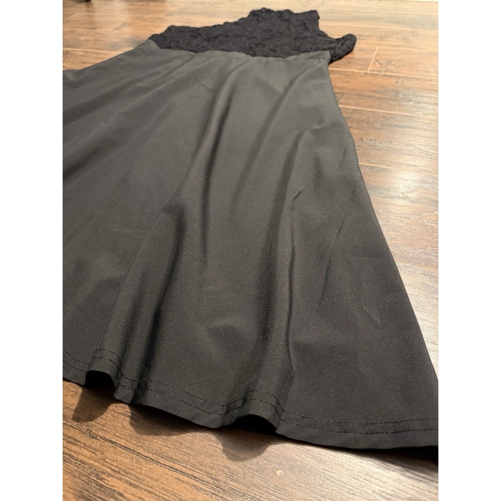 Black Lace High Neck Fit & Flare Cocktail Dress Sleeveless Party Formal ALine 2X - Picture 2 of 8